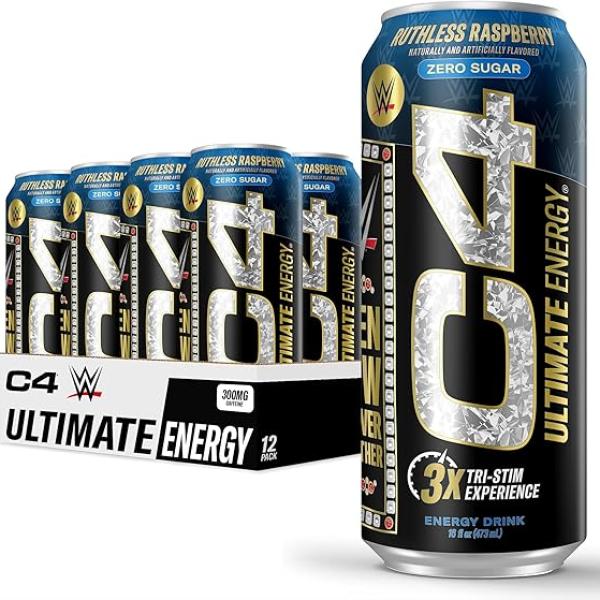 Cell C4 ULT Energy RTD 16oz Ruthless Raspbery (12)
